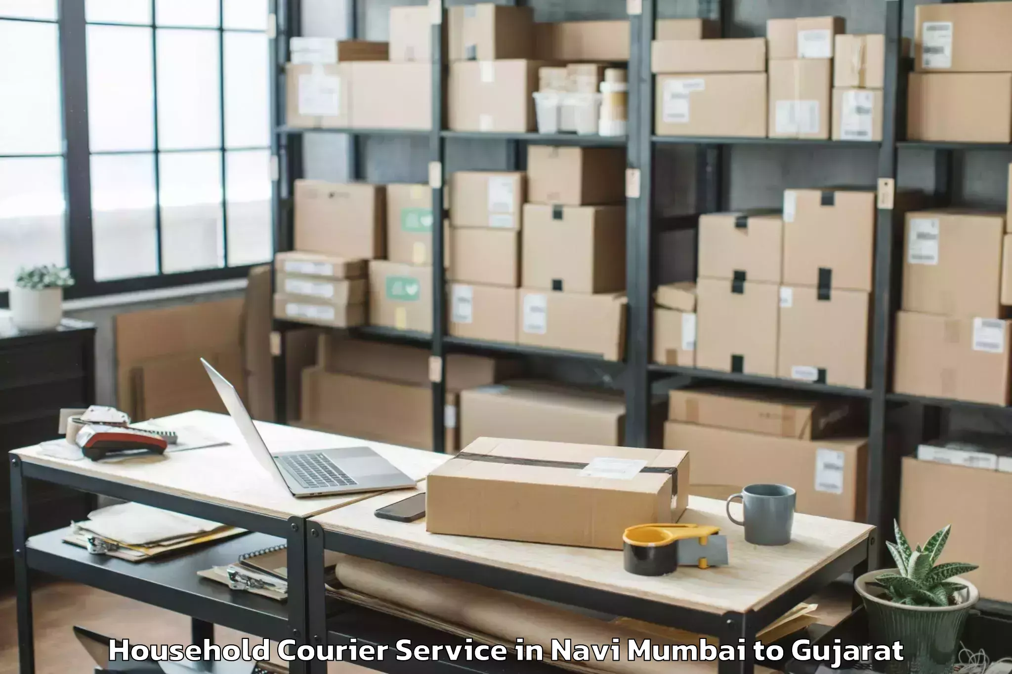 Efficient Navi Mumbai to Dholka Household Courier